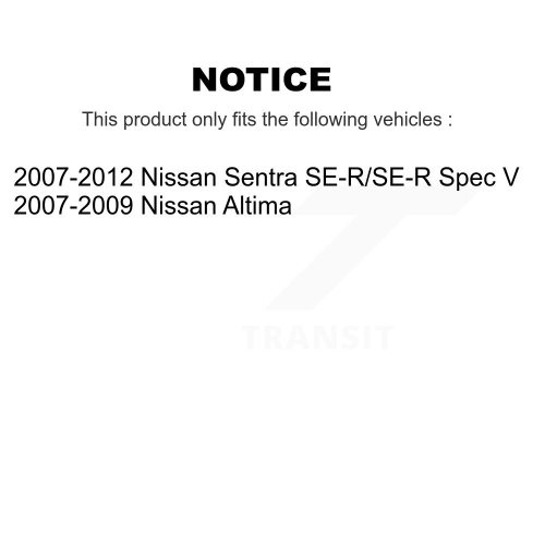 Rear Coated Disc Brake Rotors And Ceramic Pads Kit For Nissan Sentra Altima KGA-103826