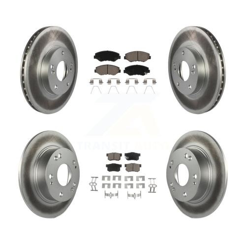 Front Rear Coated Disc Brake Rotors And Ceramic Pads Kit For 2003-2007 Honda Accord 2.4L KGC-100874