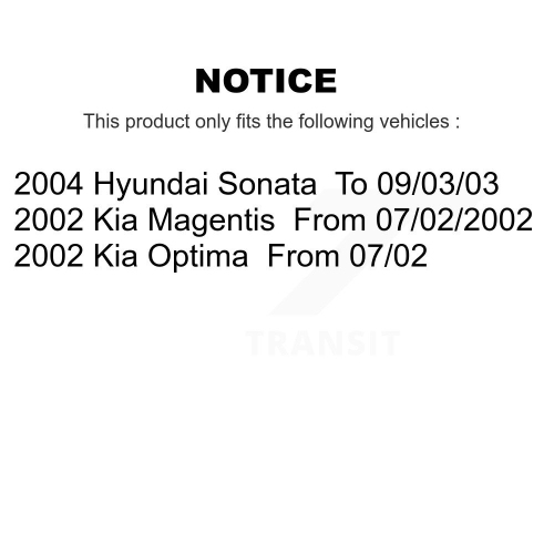 Disques de frein avant et plaquettes en céramique pour Hyundai Sonata Kia Optima Magentis K8&nbsp;A-104680