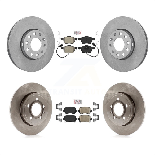 TRANSIT AUTO  Front Semi-Metallic Rear Ceramic Pad & Disc Brake Rotor Kit for 2005-2006 Audi A4 Quattro K8A-106318