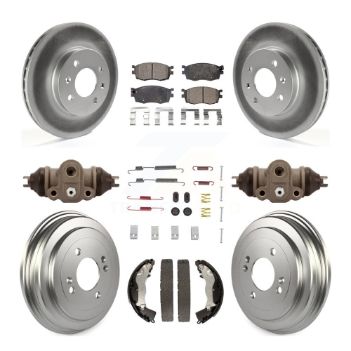 TRANSIT AUTO  Front Rear Coated Brake Rotor Semi-Metallic Pad Drum Kit (9PC) for Hyundai Accent Kia Rio Kgf-101761