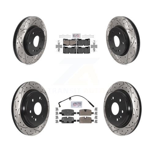 Disque de frein avant en céramique arrière semi-métallique à fente de perceuse pour Chevrolet GMC 1500 XL KDA-101708