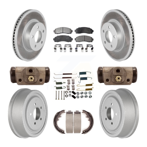 Front Rear Coat Brake Rotors Semi-Metallic Pad Drum Kit For Ford Ranger Mazda B4000 KGF-101646
