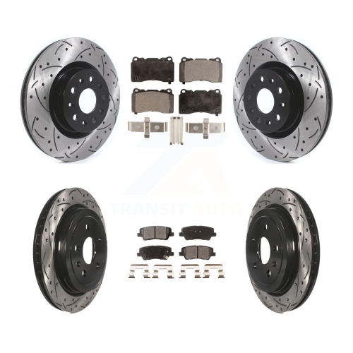 Kit de plaquettes semi-métalliques de frein à disque perforé recouvertes de revêtement avant pour CTS KDF-100645 de Cadillac