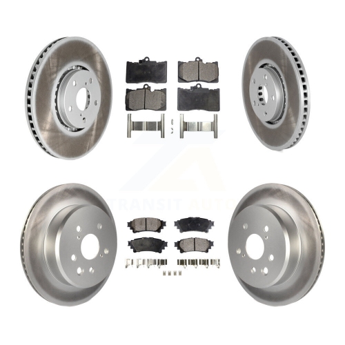 Front Rear Coated Disc Brake Rotor And Ceramic Pad Kit For Lexus IS350 IS300 IS200t KGT-102026