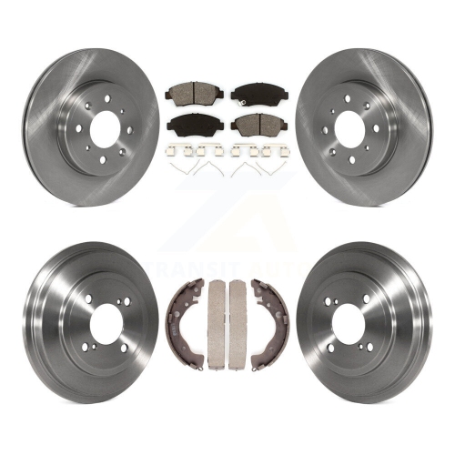 TRANSIT AUTO  Front Rear Disc Brake Rotors Semi-Metallic Pads And Drum Kit for 2015-2020 Honda Fit K8S-103343