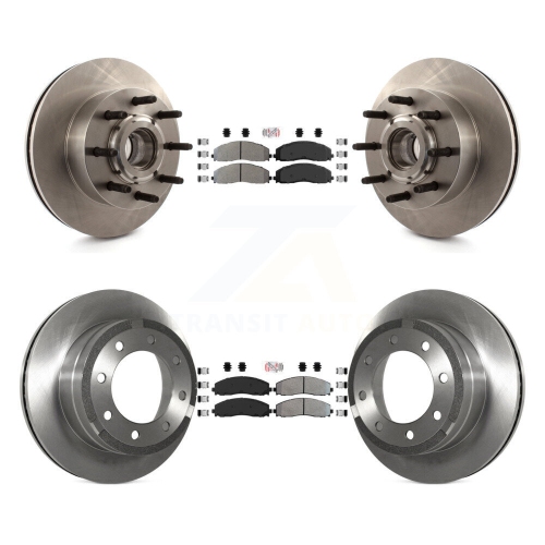 Front Rear Semi-Metallic Pad Disc Brake Rotors Hub Assembly Kit For Ford F-350 Super Duty K8A-105852