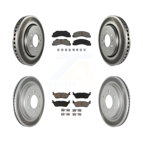 TRANSIT AUTO  Front Rear Coated Brake Rotor Ceramic Pad Kit for Ford F-150 Expedition Lincoln Navigator Kgc-100604