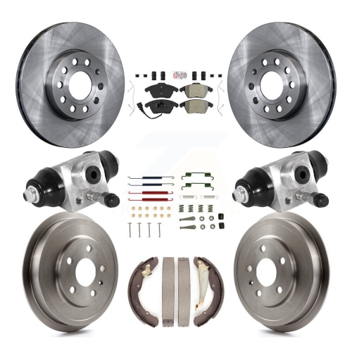 Disques de frein à disque avant arrière, plaquettes semi-métalliques et tambour pour Volkswagen Jetta K8&nbsp;A-105706