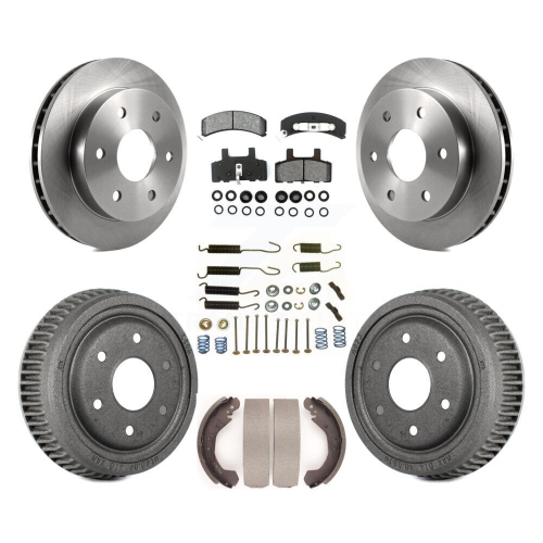 Front Rear Brake Rotors Semi-Metallic Pad & Drum Kit For 92-94 Chevrolet Blazer 4WD K8S-102315