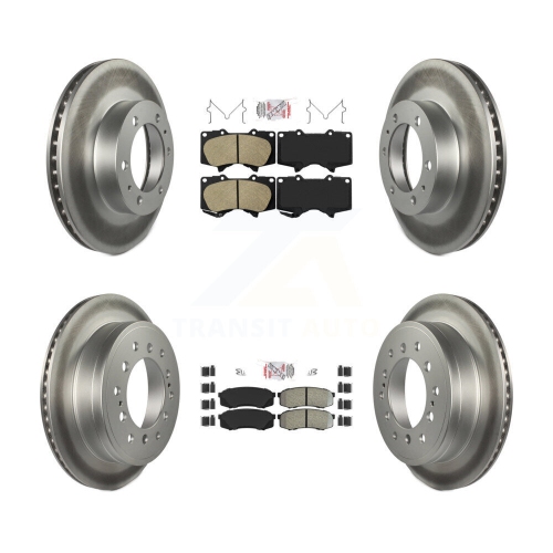 Front Ceramic Rear Semi-Metallic Pad Coat Brake Rotor Kit For 2010-2014 Toyota FJ Cruiser KGA-102707
