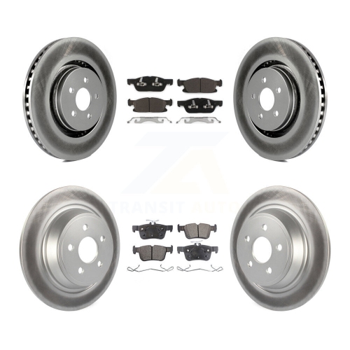 Front Rear Coated Disc Brake Rotor And Ceramic Pad Kit For Ford Edge Lincoln Nautilus MKX KGT-100737
