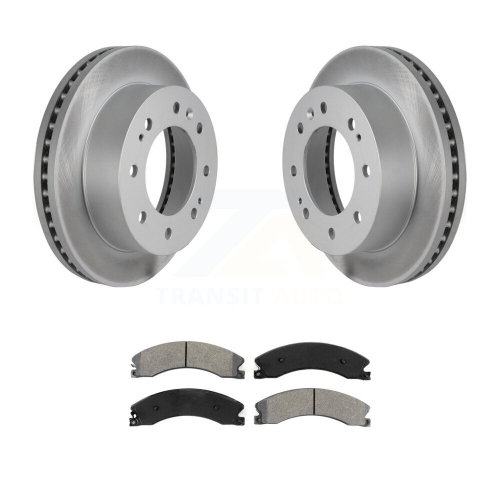 Front Coated Brake Rotor Semi-Metallic Pad Kit For GMC Chevrolet Sierra 2500 HD Silverado KGS-100059