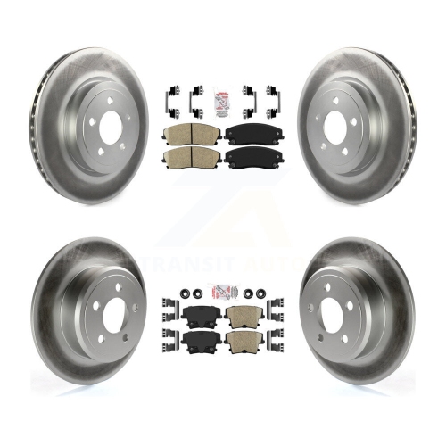 Front Rear Ceramic Pad & Coated Brake Rotor Kit For 2015-2018 Dodge Charger RWD with 3.6L KGA-101817