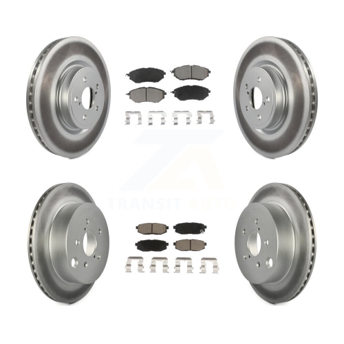 Front Rear Coated Disc Brake Rotor And Ceramic Pad Kit For 2014-2018 Subaru Forester 2.0L KGC-100909