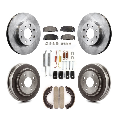 Front Rear Disc Brake Rotors Semi-Metallic Pads And Drum Kit For Honda Civic K8F-102078