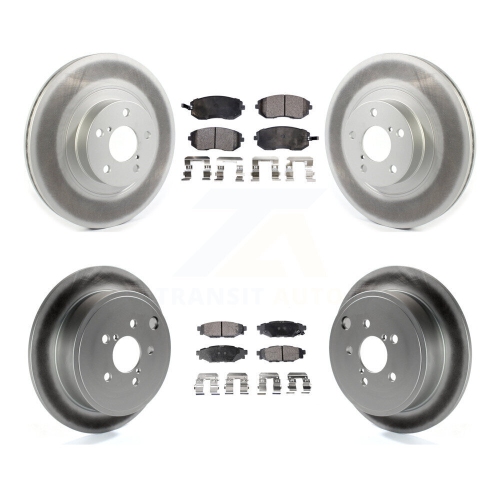 Front Rear Coated Brake Rotor & Semi-Metallic Pad Kit For Subaru Outback Forester Impreza KGF-101976