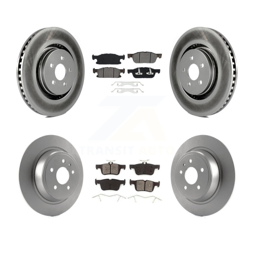 Front Rear Coat Brake Rotor Semi-Metallic Pad Kit For 17 Lincoln MKX With 14mm Wheel Lugs KGS-101705