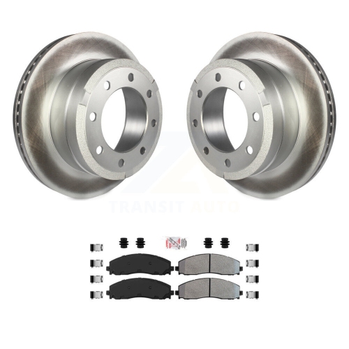 Rear Coated Disc Brake Rotors And Semi-Metallic Pads Kit For Ford F-350 Super Duty F-250 KGA-103659