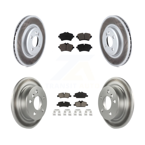 Front Rear Coated Disc Brake Rotors And Ceramic Pads Kit For 2015 Mini Cooper 2.0L/1.5L KGC-102441