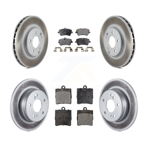 Front Rear Coated Disc Brake Rotors And Ceramic Pads Kit For Mercedes-Benz SLK280 SLK300 KGT-100850