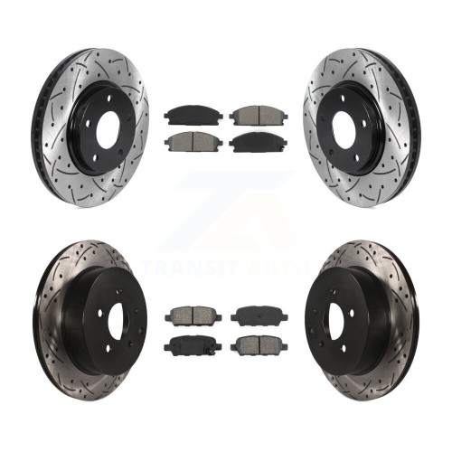 Ensemble de plaquettes semi-métalliques pour disques de frein à fente perforés à l'avant pour Nissan Quest KDS-100721 2004-2009