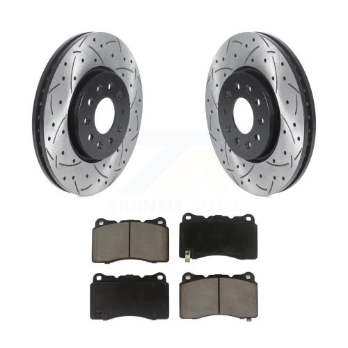 Rotor de frein à disque perforé avant et ensemble de plaquettes en céramique pour Buick Regal 3,6&nbsp;L KDC-100988 2020
