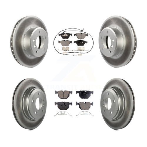 Front Rear Coated Disc Brake Rotors And Ceramic Pads Kit For BMW 530i 525i 528i KGT-100993