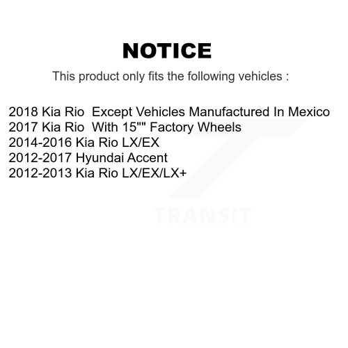 Plaquettes en céramique à l'avant et disques de frein enduits pour Hyundai accent Kia Rio KGA-104814