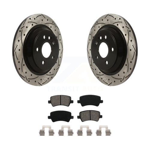 Rear Drilled Slot Brake Rotors Semi-Metallic Pad Kit For Volvo XC70 S60 V60 S80 Cross V70 KDS-100807