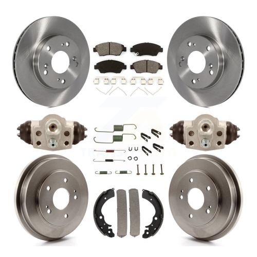 Front Rear Brake Rotors Semi-Metallic Pad Drum Kit For 2006-2008 Honda Civic Hybrid K8S-102559