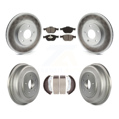 Front Rear Coat Brake Rotor Semi-Metallic Pad Drum Kit For 2010-2013 Ford Transit Connect KGS-102186