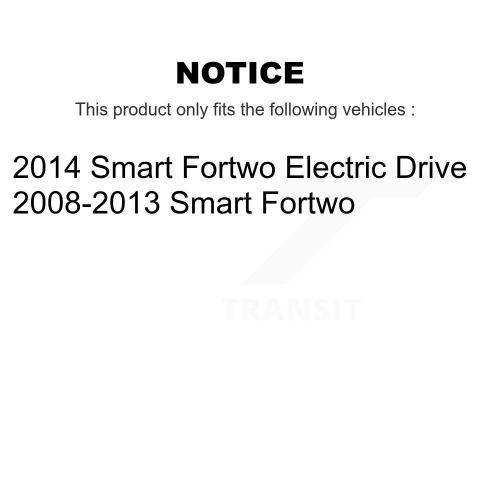 Disques de frein à disque avant arrière, plaquettes semi-métalliques et tambour pour Smart Fortwo K8S-103380