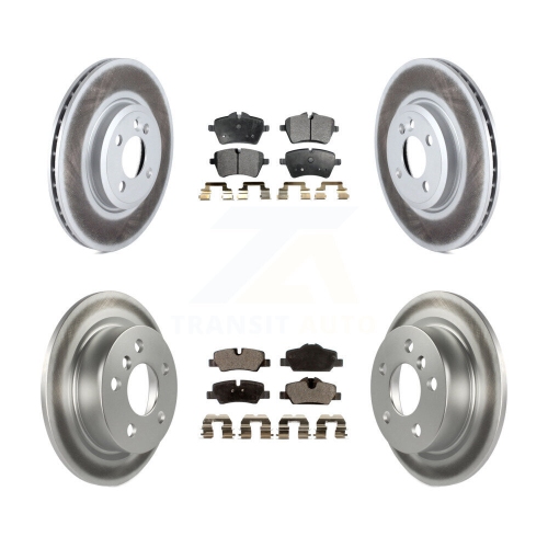 TRANSIT AUTO  Front Rear Coated Disc Brake Rotor & Semi-Metallic Pad Kit for 2015 Mini Cooper 2.0L/1.5L Kgf-101009