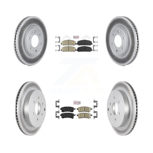 Front Rear Ceramic Pad & Coated Disc Brake Rotor Kit For INFINITI QX80 Nissan Armada QX56 KGA-102649