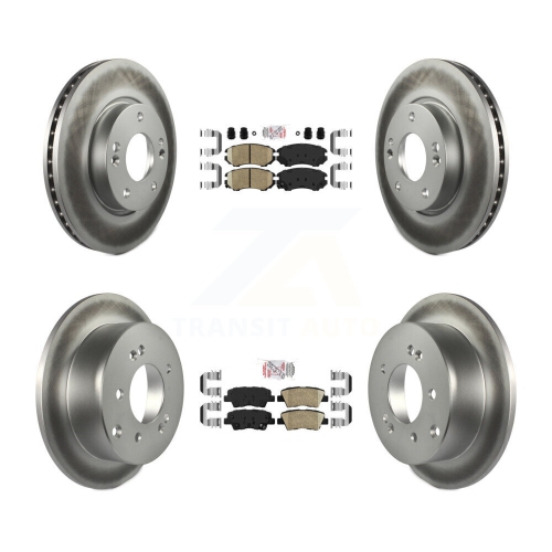 Front Rear Ceramic Pads And Coated Disc Brake Rotors Kit For 2012-2013 Kia Soul KGA-103005