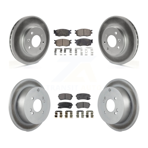 TRANSIT AUTO  Front Rear Coated Disc Brake Rotors And Ceramic Pads Kit for Hyundai Accent Kia Rio5 Rio Kgt-101002
