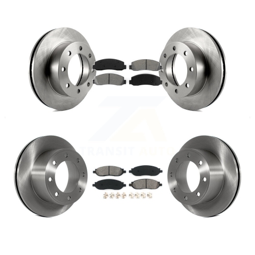 Front Rear Disc Brake Rotors And Semi-Metallic Pads Kit For Ford F-350 Super Duty F-250 K8S-100894