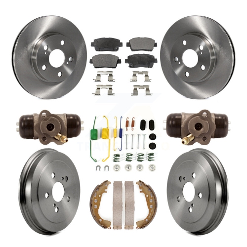 Disques de frein à disque avant arrière, plaquettes et tambours en céramique pour Toyota Prius K8T-102973 2008