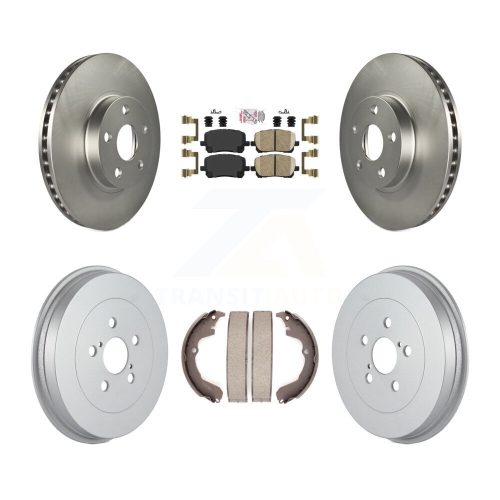 Disques de frein à disque arrière avant, plaquettes en céramique et tambour enduit pour Toyota Matrix Pontiac Vibe KGA-104372