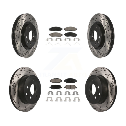Disques de frein à disque perforés et enduits de revêtement à l'avant et plaquettes en céramique pour Nissan LEAF KDC-100596