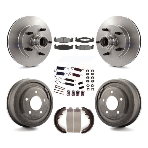 Disques de frein avant arrière semi-métalliques et tambour pour Ford F-150 E-150 Econoline K8S-102190