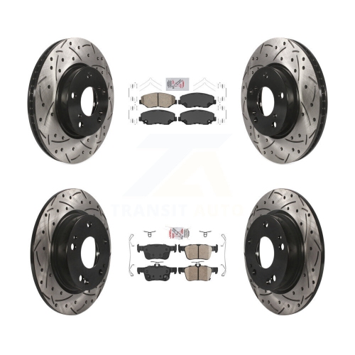 Plaquettes de frein arrière en céramique à l'avant et disques perforés enduits de revêtement pour Honda Civic KDA-100776
