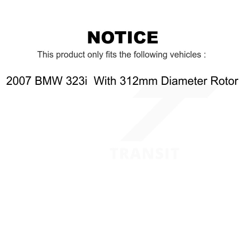 Front Disc Brake Rotors And Ceramic Pads Kit For 2007 BMW 323i With 312mm Diameter Rotor K8T-100509