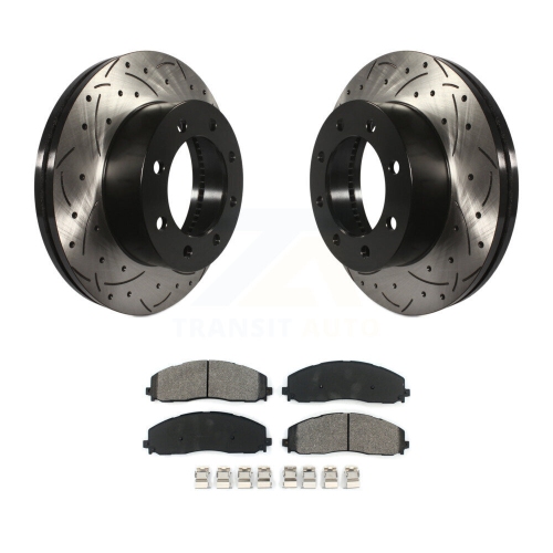 Disques de frein à fente de perceuse avant Semi-métalliques Kit de plaquettes pour Ford F-350 Super Duty F-250 F-450 KDS-100030