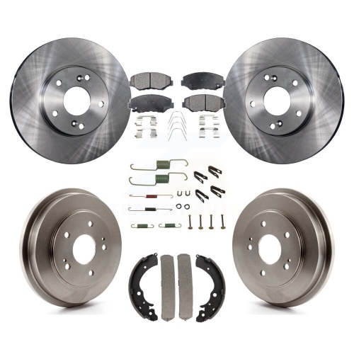 Disques de frein à disque avant arrière, plaquettes semi-métalliques et tambour pour Honda Accord Fit K8F-102102