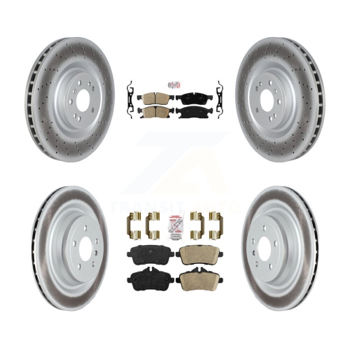 Front Rear Ceramic Pad & Coated Brake Rotor Kit For Mercedes-Benz GLS450 With AMG Package KGA-104773