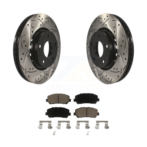 Disques de frein à disque perforés et plaquettes en céramique enduits de revêtement avant pour Mazda CX-5 KDC-100267