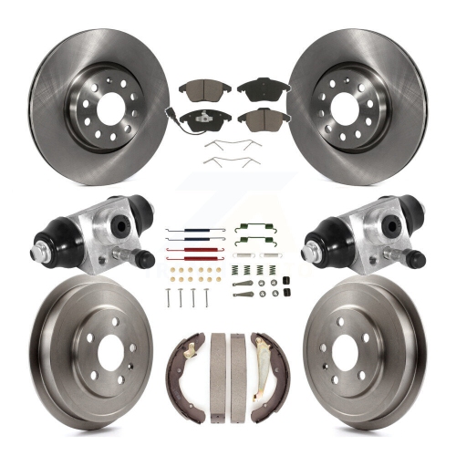 Front Rear Brake Rotor Ceramic Pad & Drum Kit For Volkswagen Jetta rear brakes K8C-102959