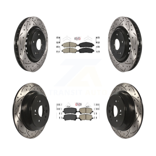 Plaquettes de frein avant arrière en céramique et disques à fentes percées enduits pour Acura MDX KDA-101754 2014-2016